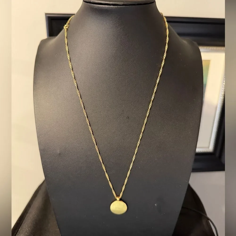 19" Madewell gold tone metal "coin" pendant necklace! - Picture 11 of 13